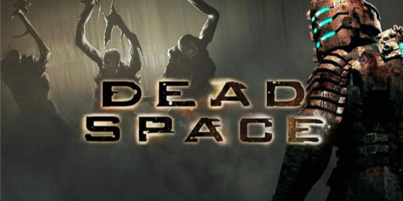 Arte promocional de Dead Space com Isaac em seu traje e Necromorfos ao fundo.