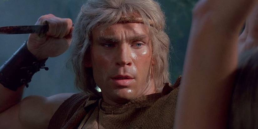 Deathstalker wields a knife in the film of the same name