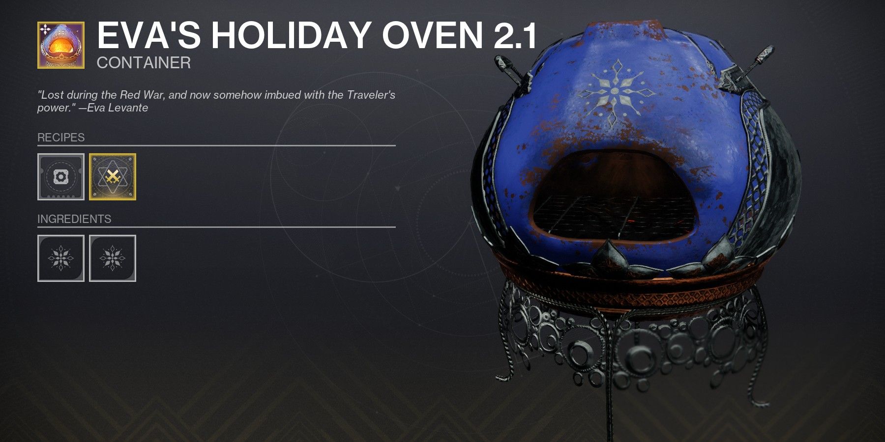 Destiny 2 Dawning 2022 Eva Holiday Oven Screenshot