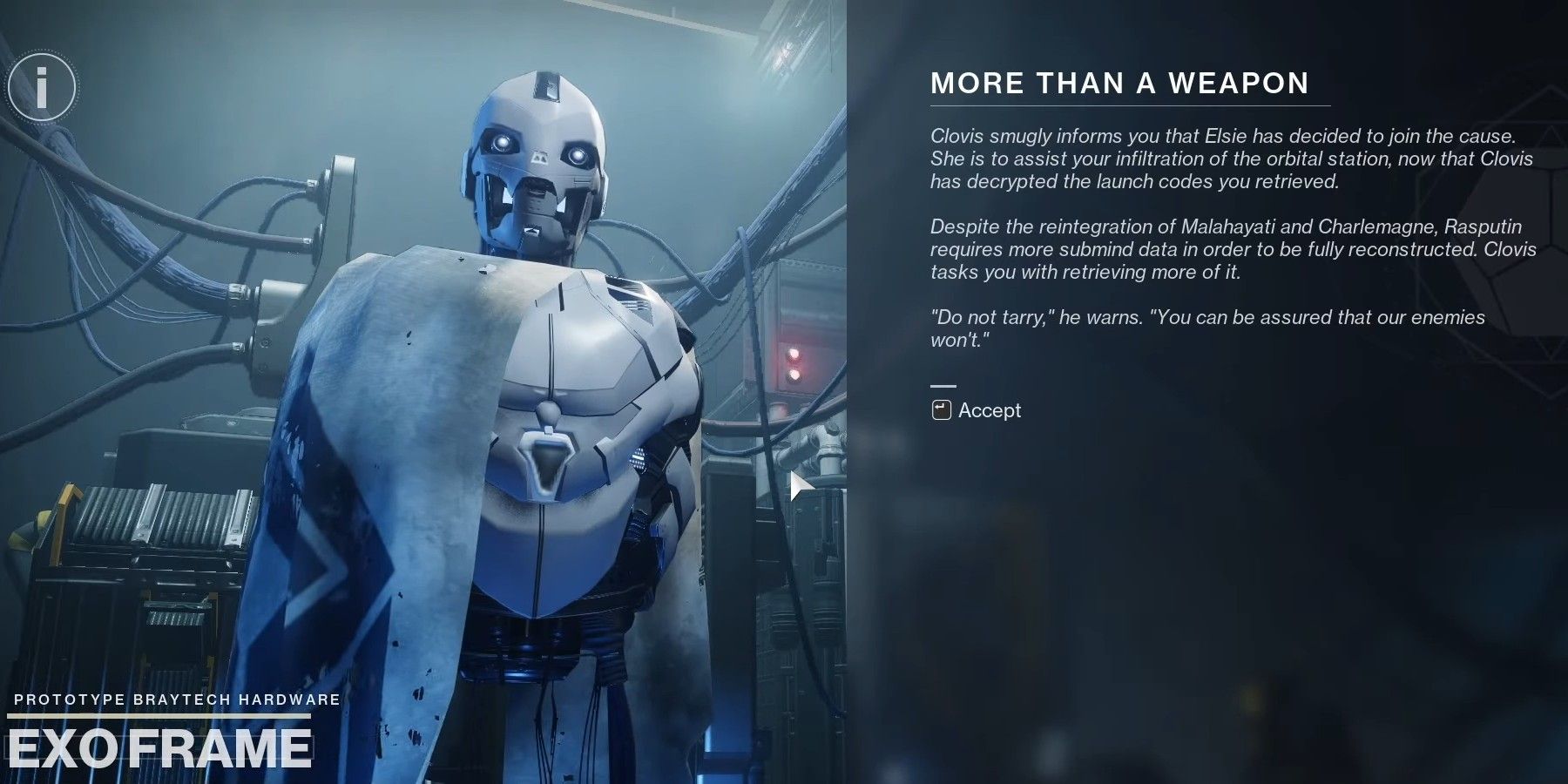 Destiny 2 More Than A Weapon Week 3 Clovis Bray Debriefing Screenshot