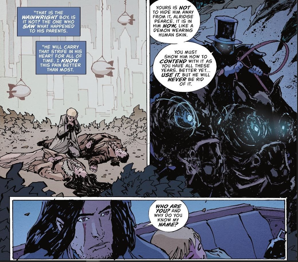 Aldridge Pierce e Bruce Wayne/Batman conversam em Detective Comics Annual 2022 #1 