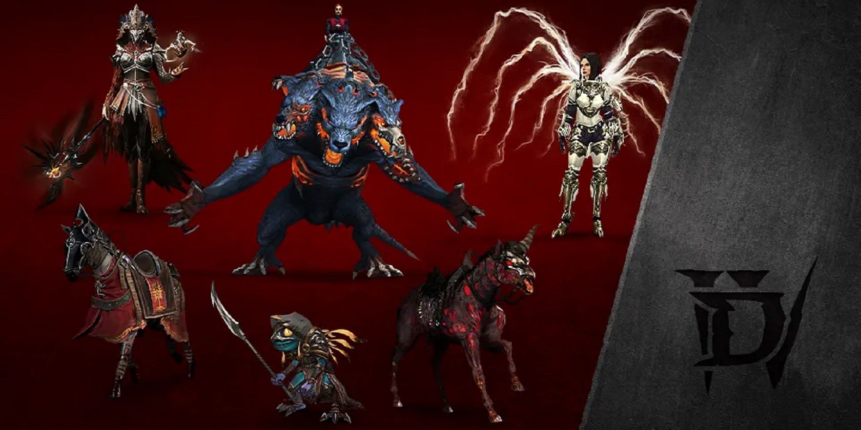 An image of the digital items that players will receive for pre-ordering the Digital Deluxe Edition of Diablo 4. 