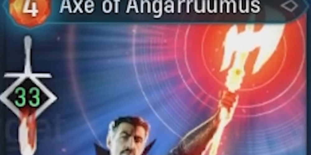 O cartão Machado de Angarruumus do Doutor Estranho é visto em Midnight Suns da Marvel