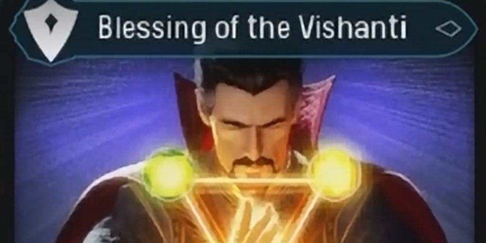 O cartão Bênção do Vishanti do Doutor Estranho é visto em Midnight Suns da Marvel
