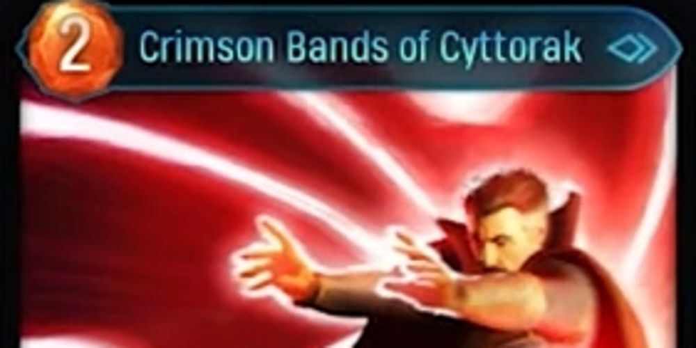 O cartão Doctor Strange Crimson Bands of Cyttorak é visto em Marvel's Midnight Suns