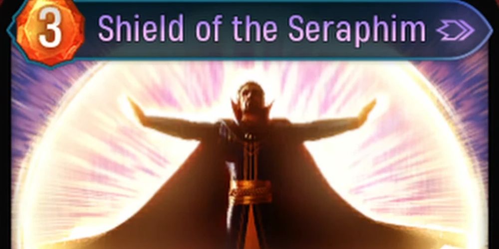 A carta Escudo do Serafim do Doutor Estranho é vista em Marvel's Midnight Suns
