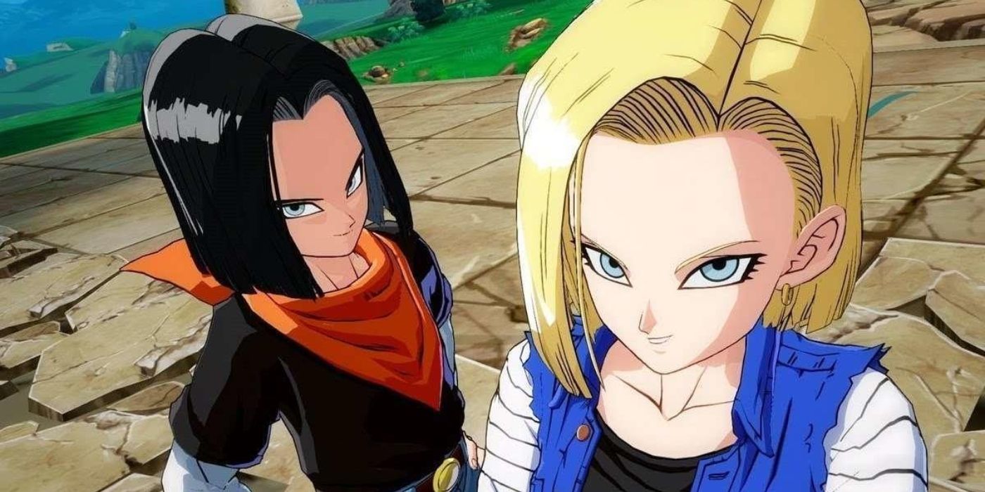 Android 17 and 18 standing together.