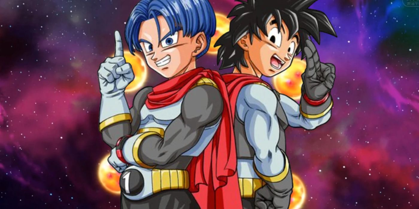 Goten et Trunks en tant que super-héros dans Dragon Ball Super.