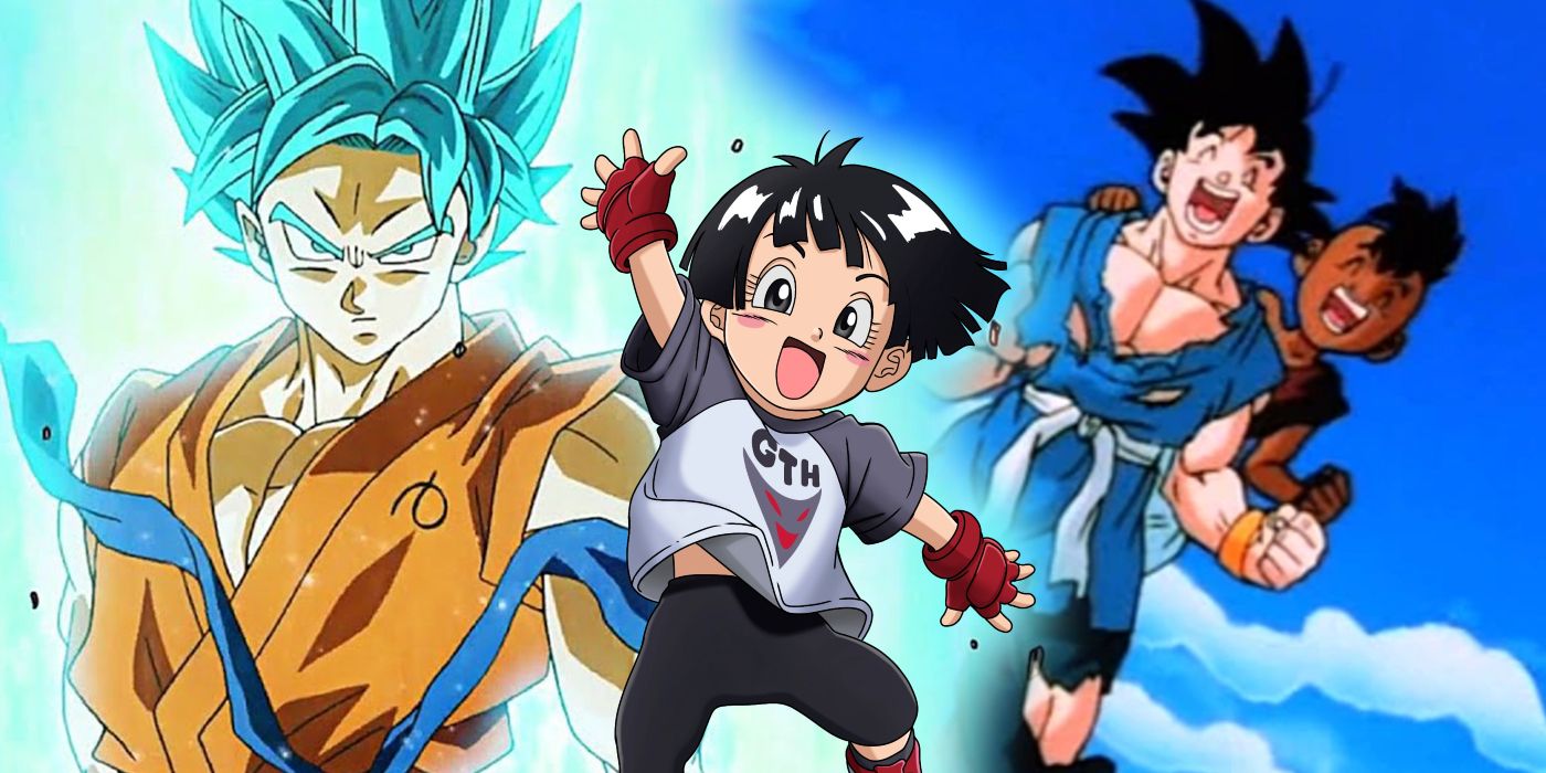 Goku in Dragon Ball Super and in the final episode of Z, with Pan from Super Heroes.