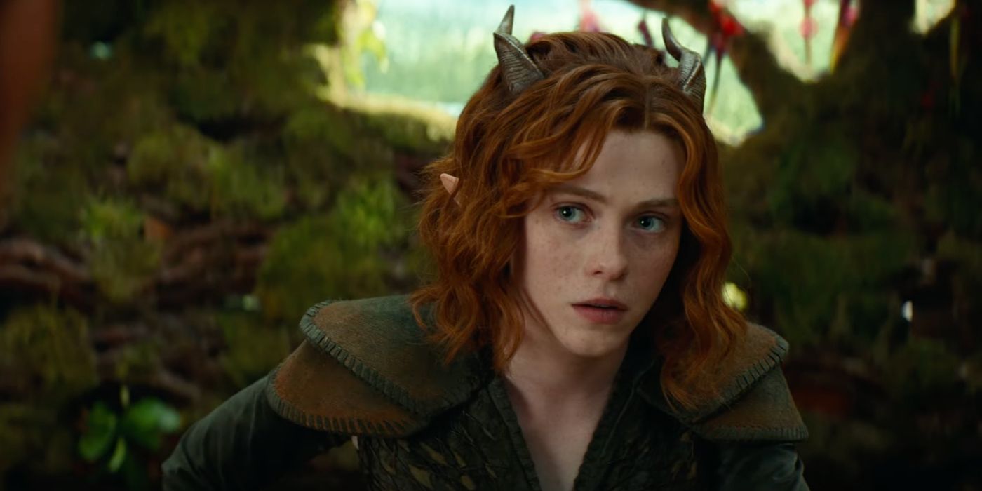 Sophia Lillis as Doric in Dungeons & Dragons Honor Among Thieves looking serious