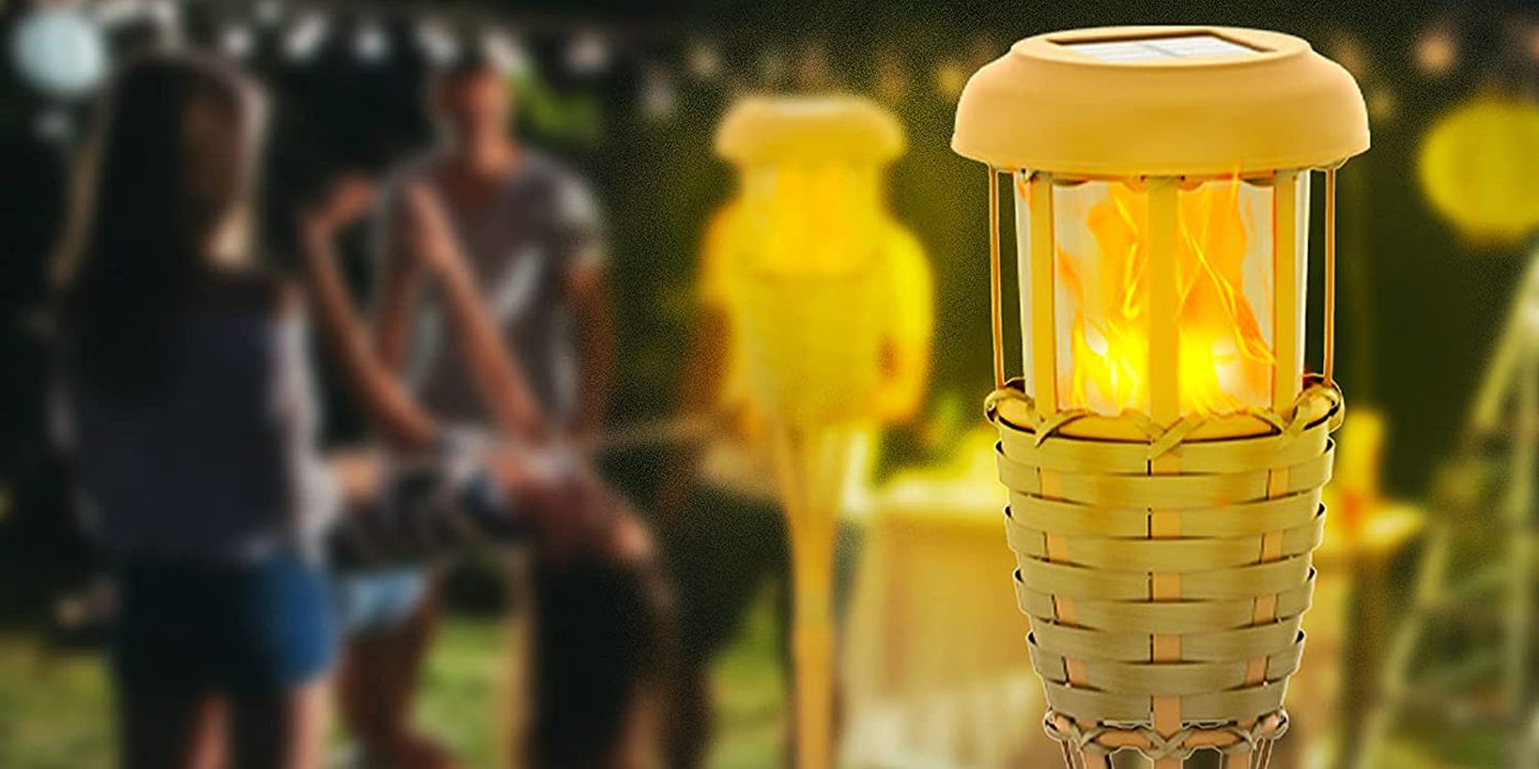 evelynsun tiki torch solar lights