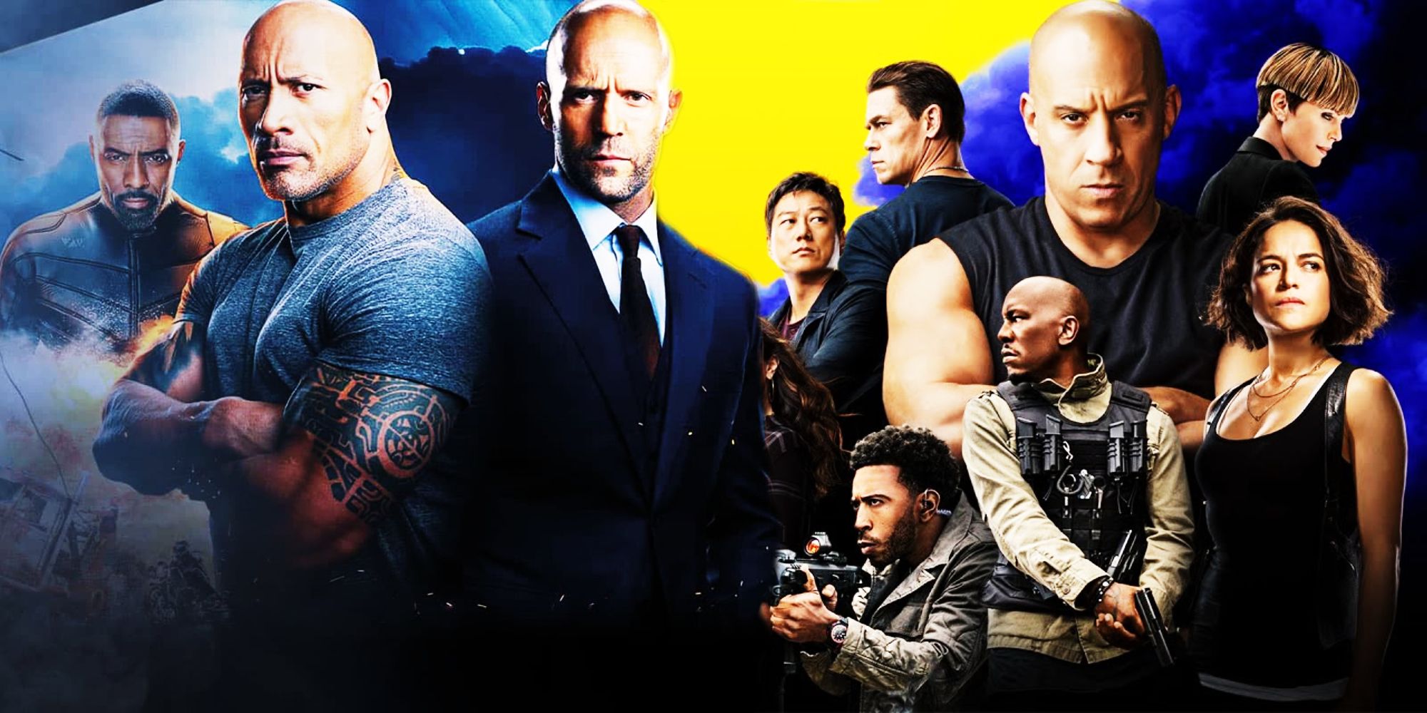 The posters for Hobbs & Shaw and F9 combined