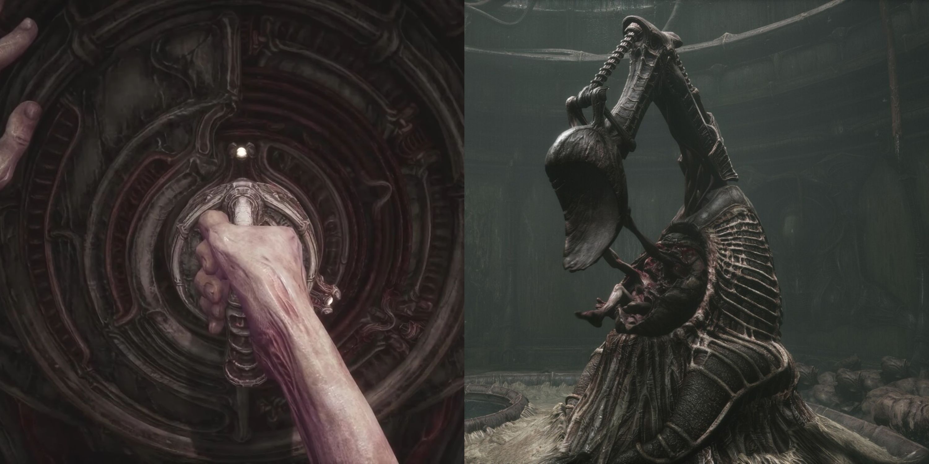 Featured image the Skeleton Key puzzle in Scorn and the creature in a device