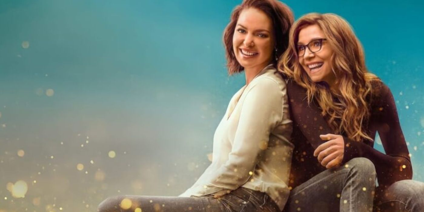 Tully (Katherine Heigl) And Kate (Sarah Chalke) sitting close together and smiling in a promo photo for Firefly Lane