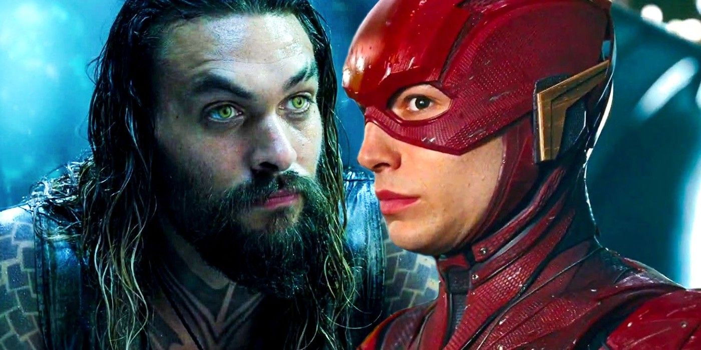 A split image of Aquaman and the Flash from the DCU.