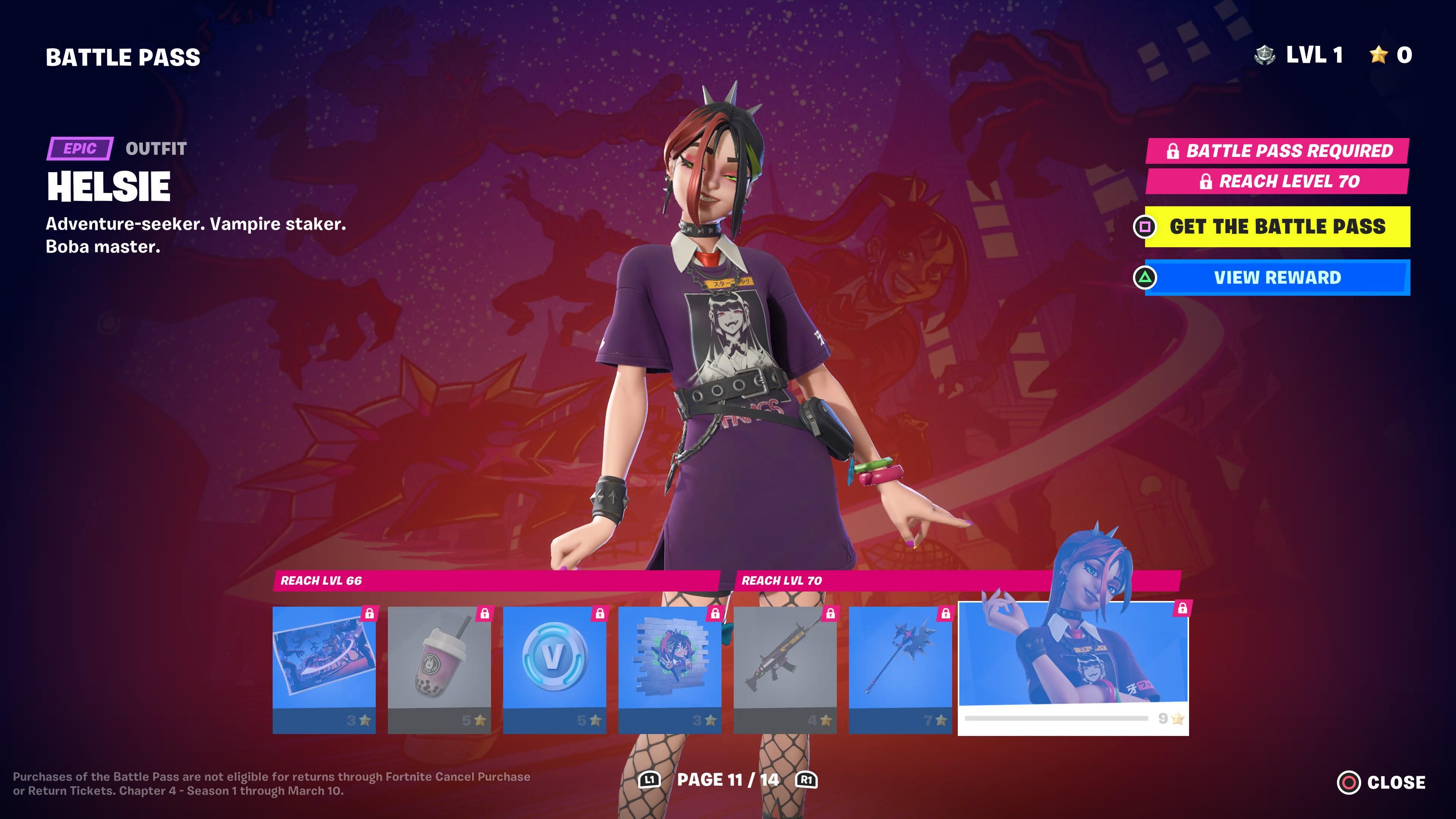 Fortnite Girl with Blue Hair and Pink Battle Pass - wide 6
