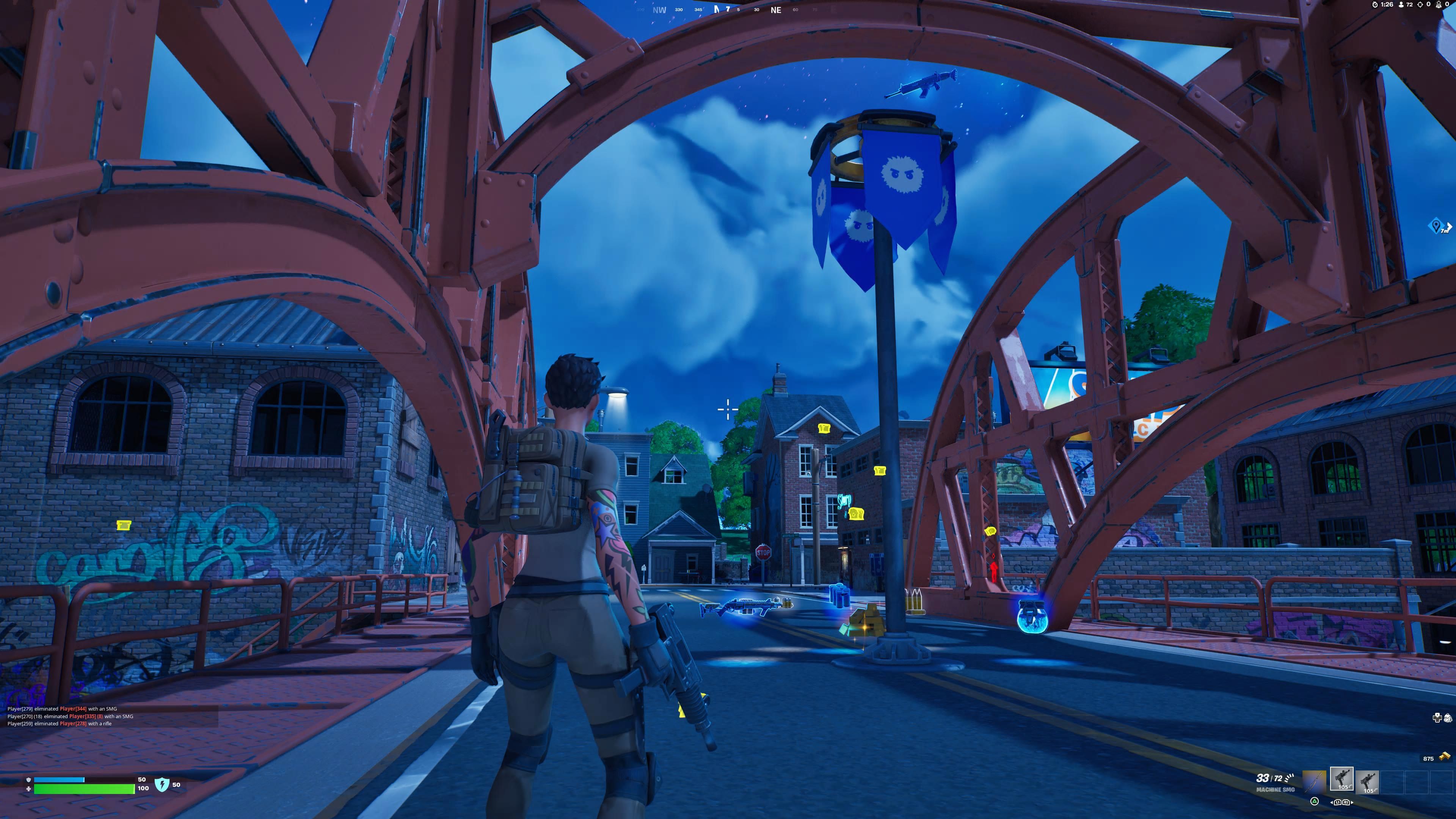 Fortnite Chapter 4 Season 1 Player Raising Banners At Slappy Shores Capture Point