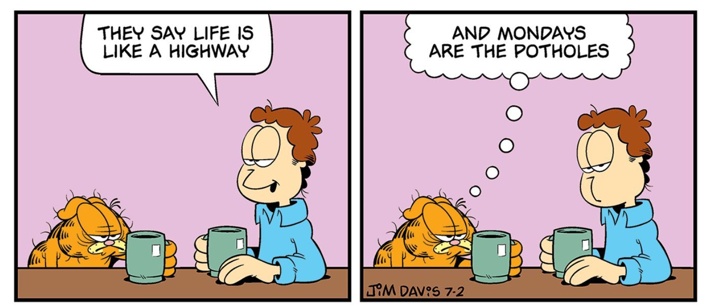 Quadrinhos Garfield Mondays