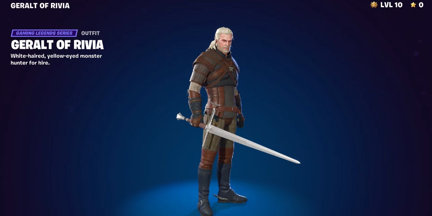 Geralt of Rivia Full Body Outfit Preview in Fortnite