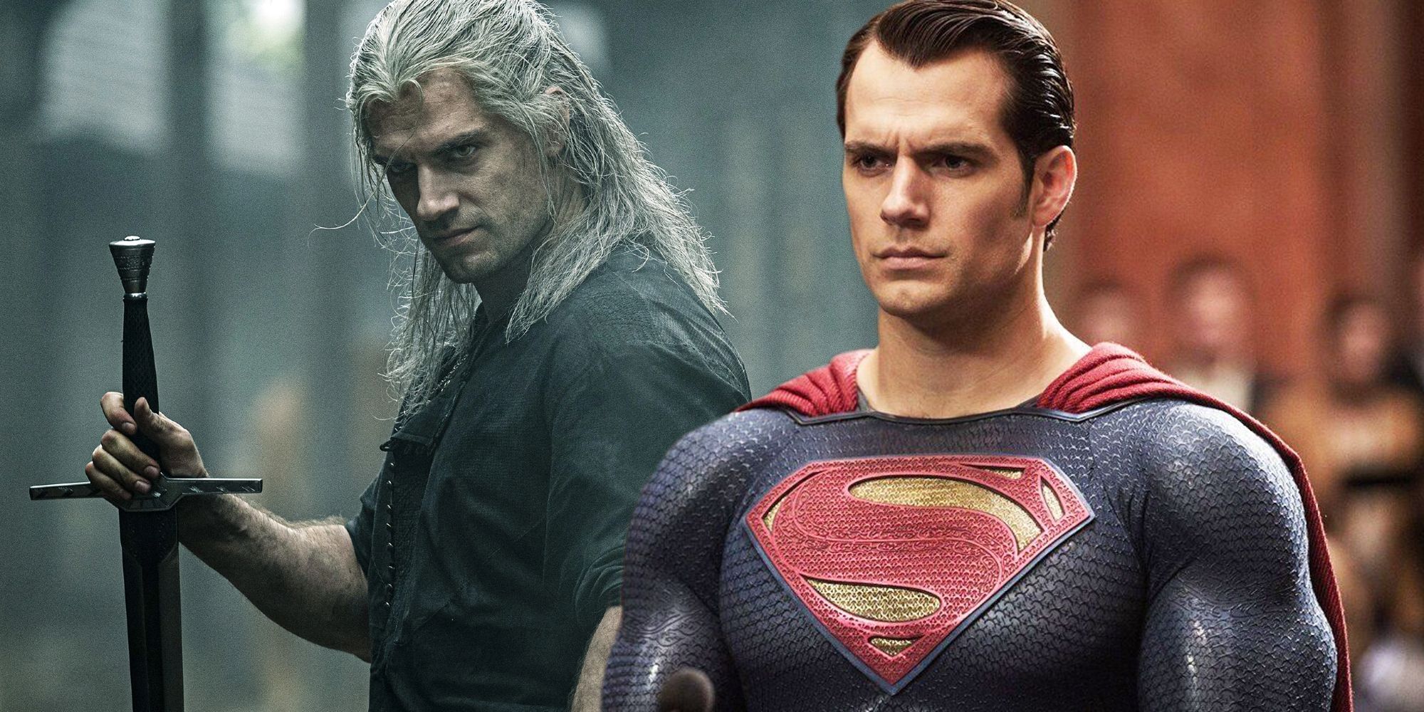 Henry Cavill como Geralt e Superman