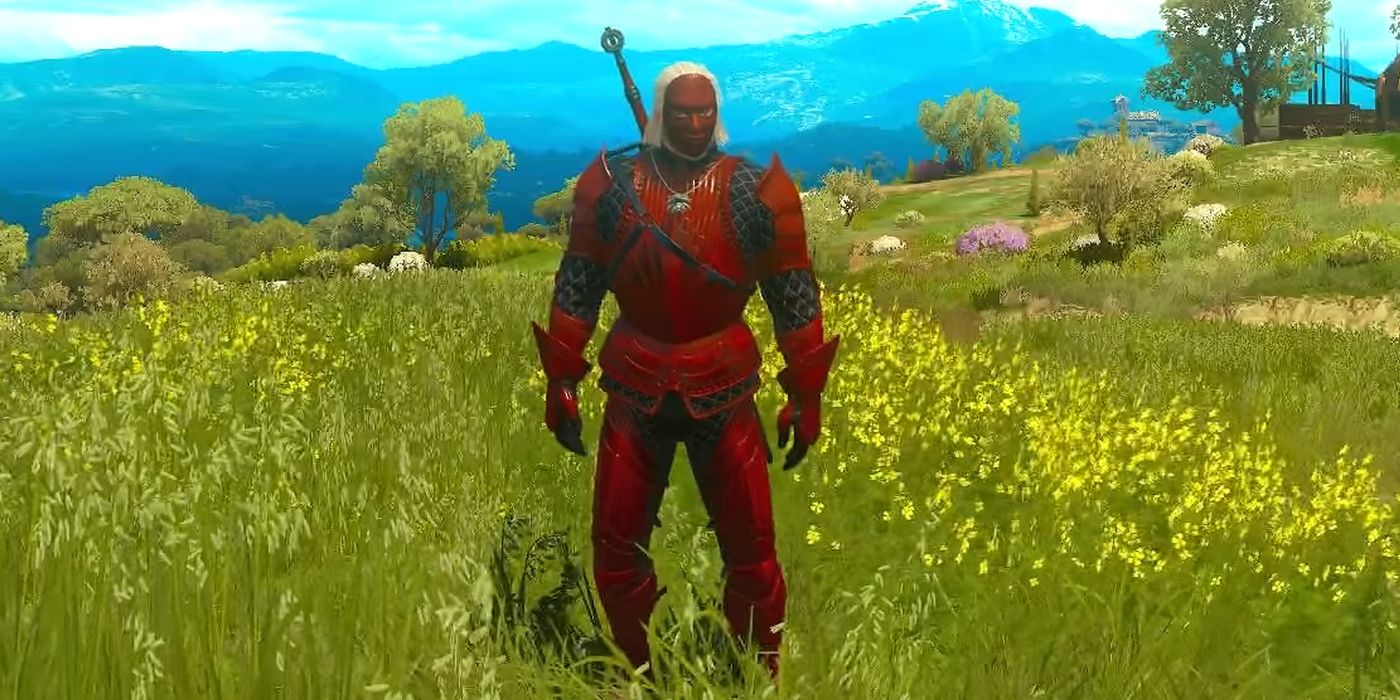 Geralt Wearing Hen Gaidth Armor Set in Witcher 3 