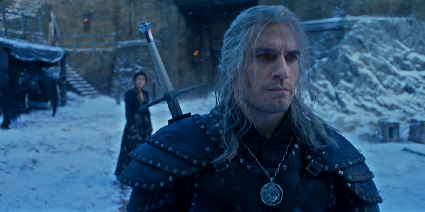 Geralt (Henry Cavill) and Yennefer (Anya Chalotra) in The Witcher season 2.