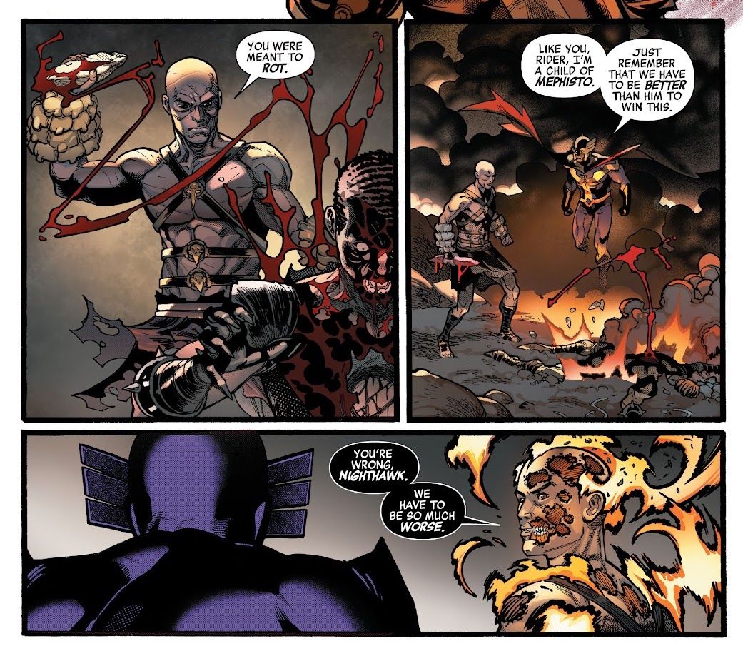 Ghost Rider talks to Nighthawk in Avengers