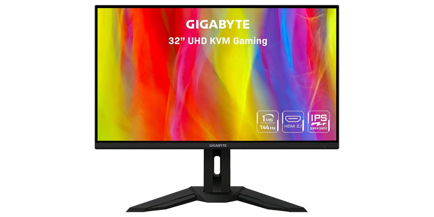 Promo image of the Gigabyte M32U 4K gaming monitor.