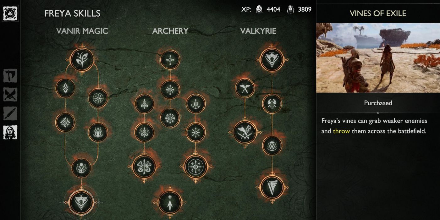 Vines of Exile, uma habilidade Freya de god of war ragnarok.