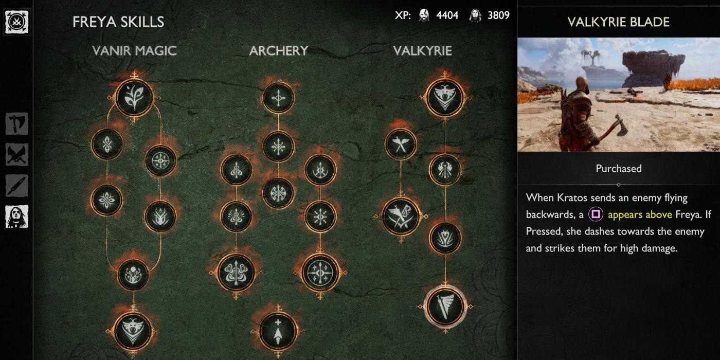 Valkyrie Blade a Freya skill in god of war ragnarok.