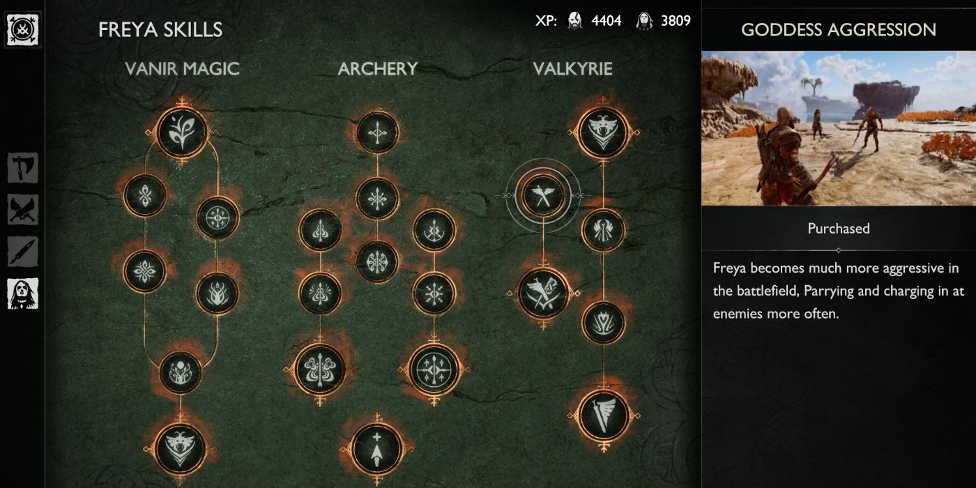 Goddess Aggression a Freya skill in god of war ragnarok.