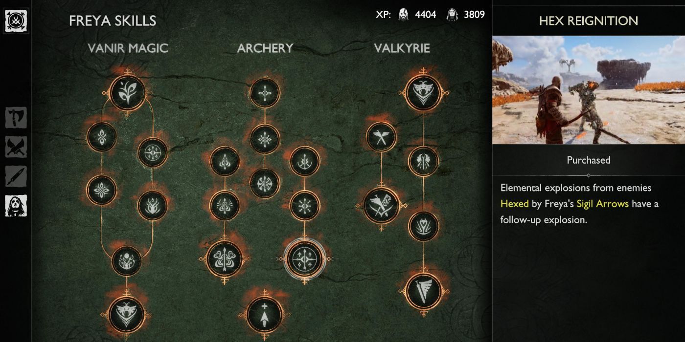 Hex Reignition a Freya skill in god of war ragnarok.
