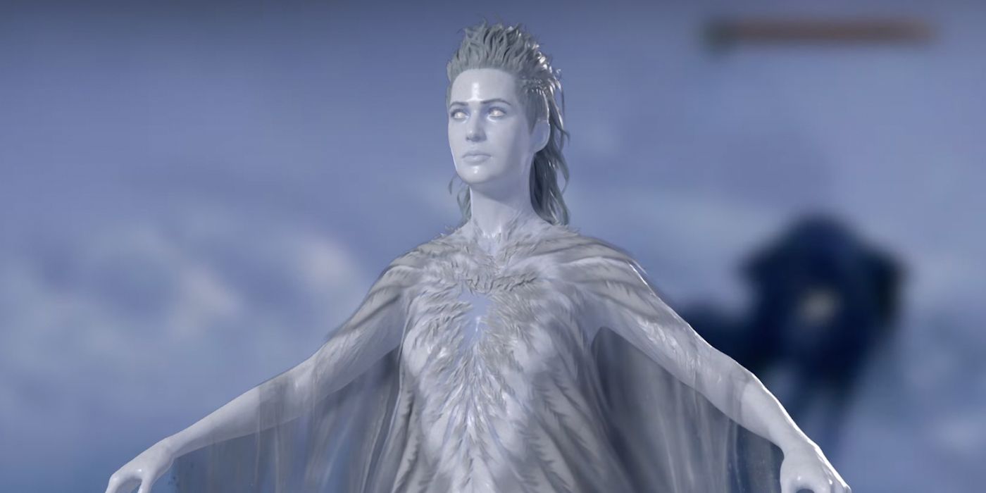 The frosty giant Sinmara, a character who was cut from God of War Ragnarok