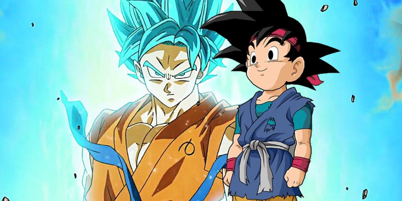Goku Super Saiyan Blue and Goku Jr.