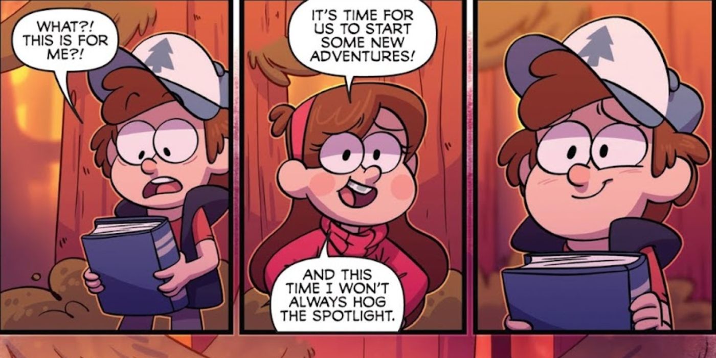 Mabel de Gravity Falls donne à Dipper un journal multivers.