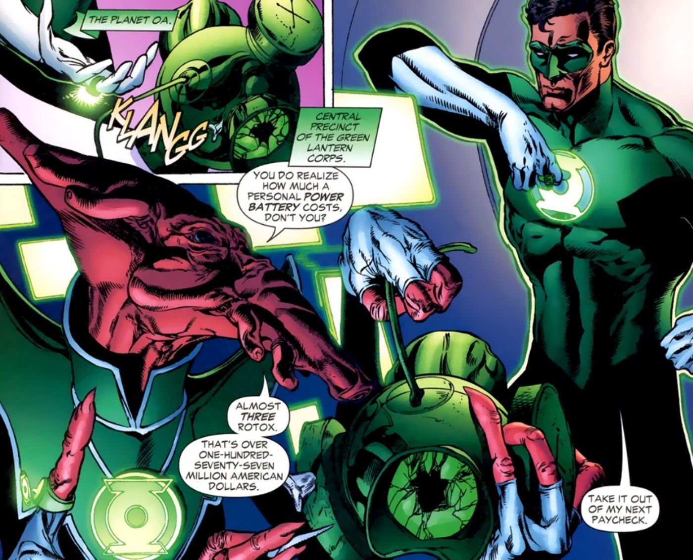 Custo da bateria do Lanterna Verde DC Comics