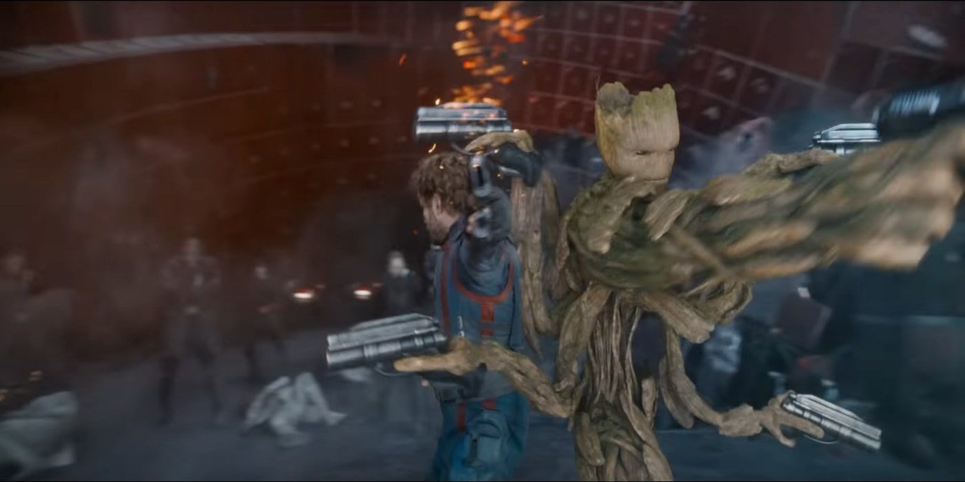 Groot and Star-Lord Guardians of the Galaxy Vol 3