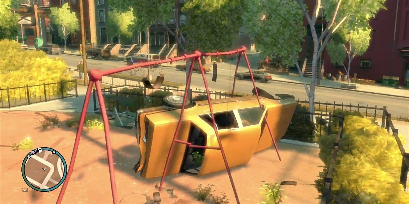 The swingset glitch about to activate in Grand Theft Auto 4