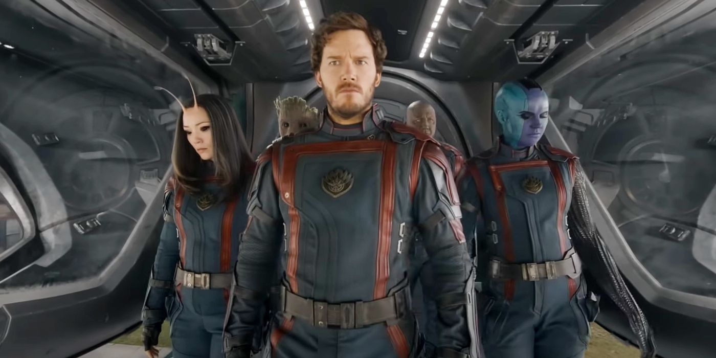 Star-Lord stands before the other Guardians in Guardians of the Galaxy Vol.  3 trailer.