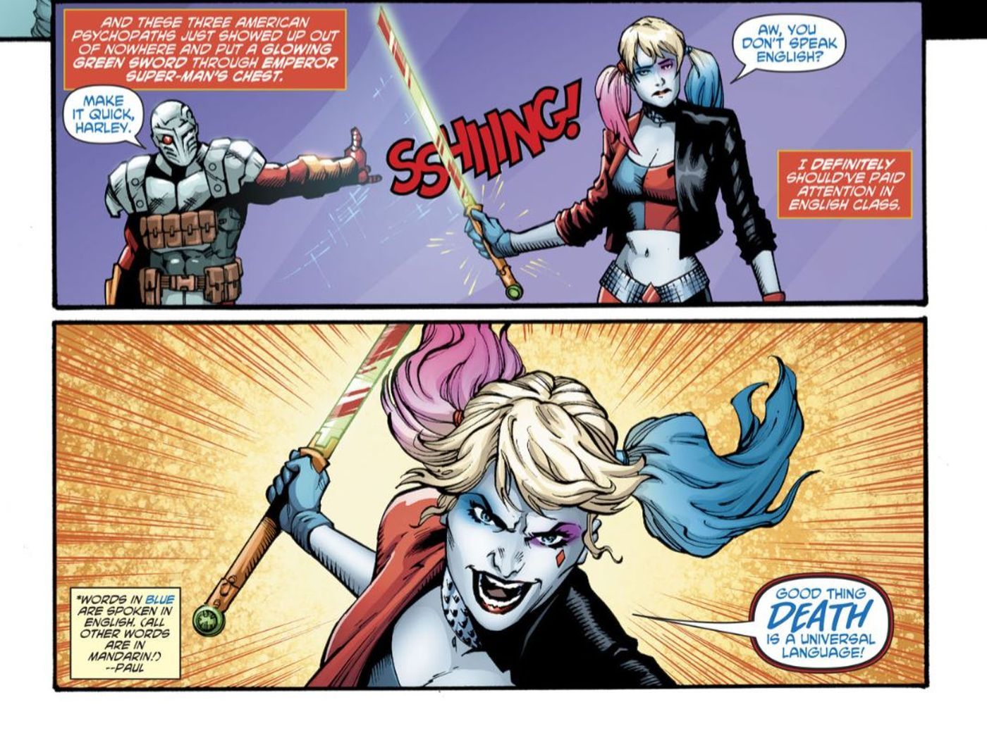 Harley Quinn ataca o Super-Homem DC Comics