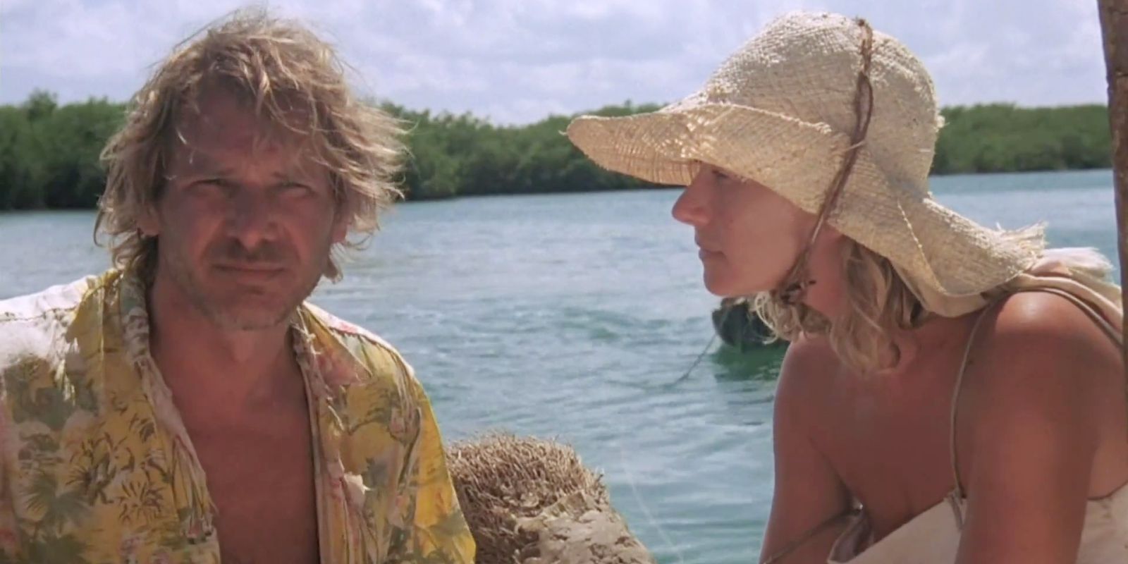 Helen Mirren looking at Harrison Ford in The Mosquito Coast 1986
