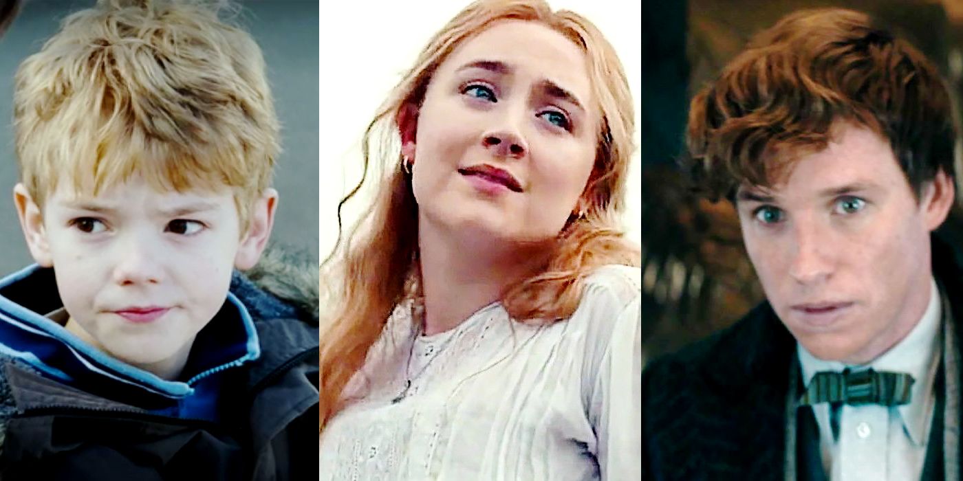 Split image of Thomas Brodie, Saoirse Ronan and Eddie Redmayne