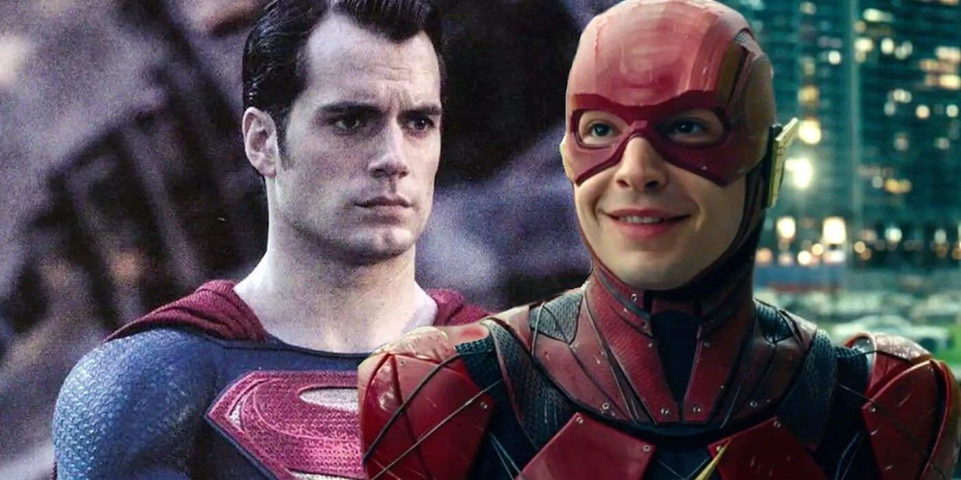 Henry Cavill as Superman and Ezra Miller as the Flash