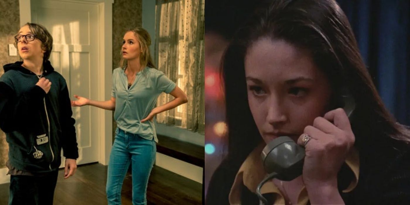Split image of Garrett and Ashley in Better Watch Out and Jess in Black Christmas