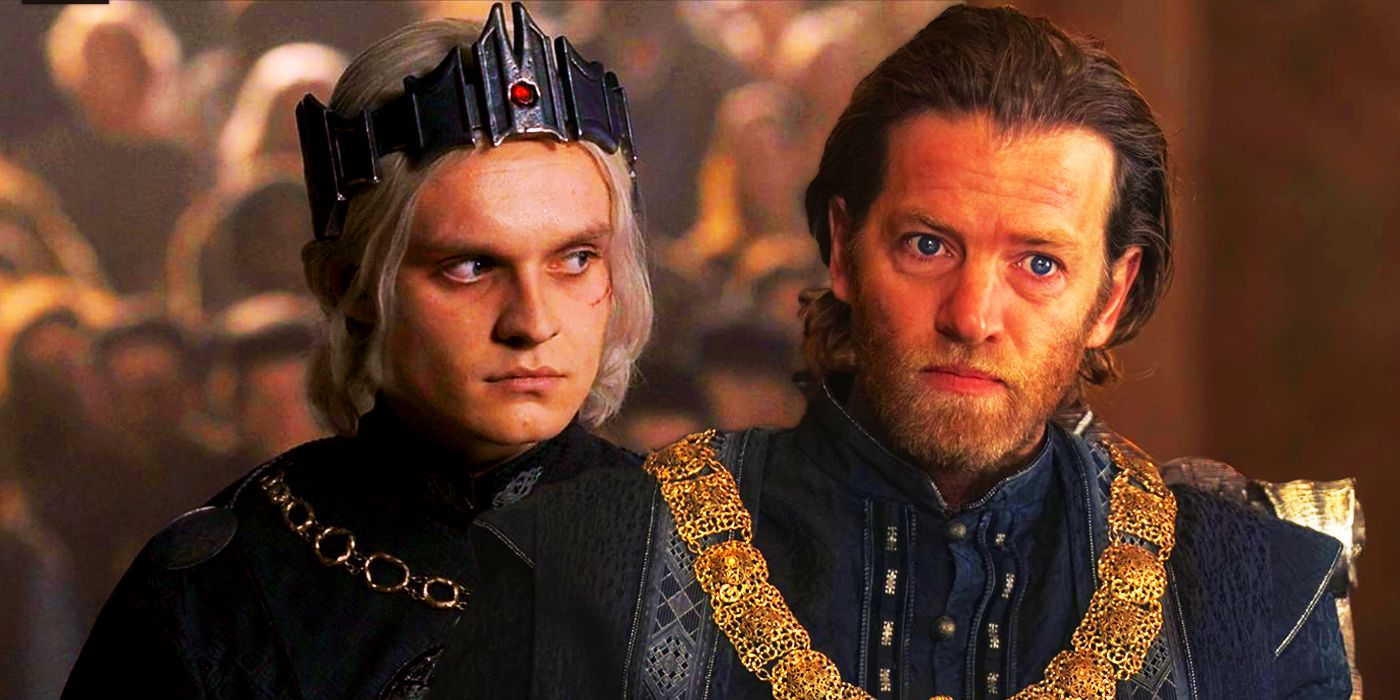 Thai Lannister y el rey Aegon II Targaryen en la temporada 1 de HOTD