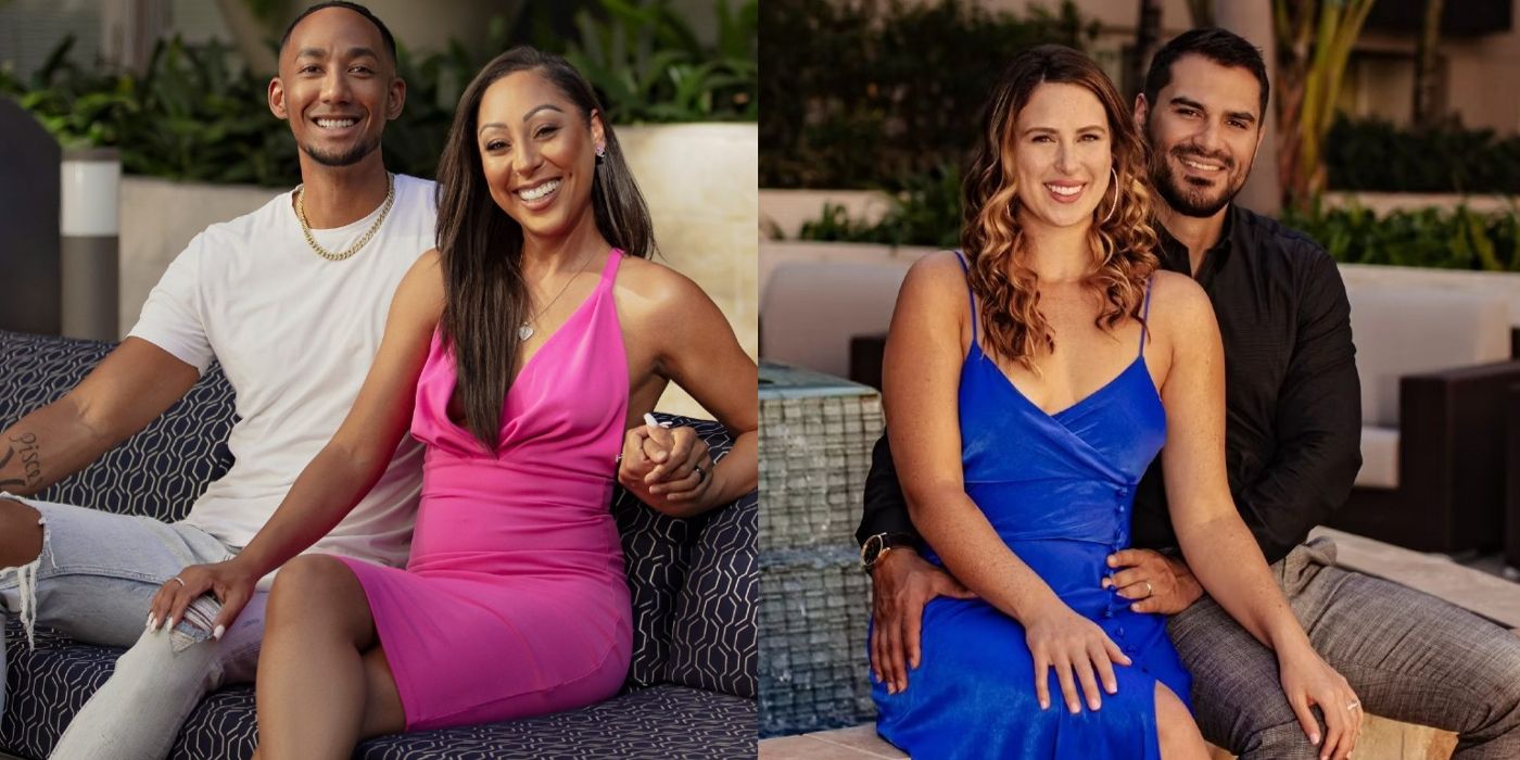 Nate and Stacia sit beside Lindy and Miguel in Married at First Sight for promo pics