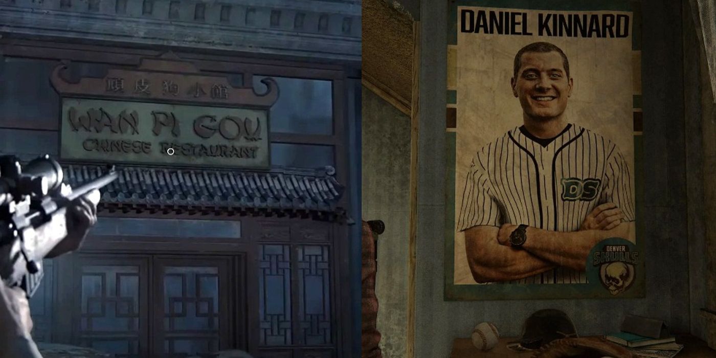 A rifle aims at Wan P Gou and Daniel Kinnard's poster is seen in The Last of Us