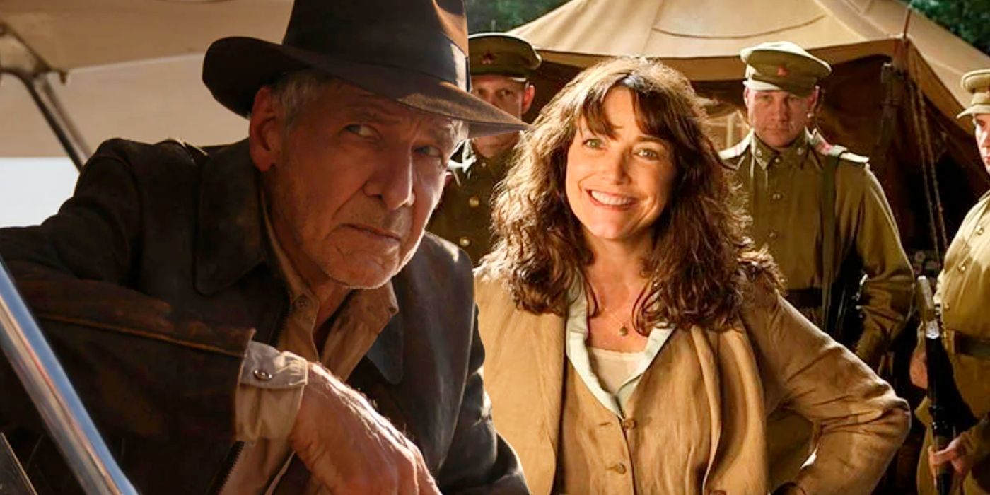 Custom image of Harrison Ford as Indiana Jones and Karen Allen as Marion. 