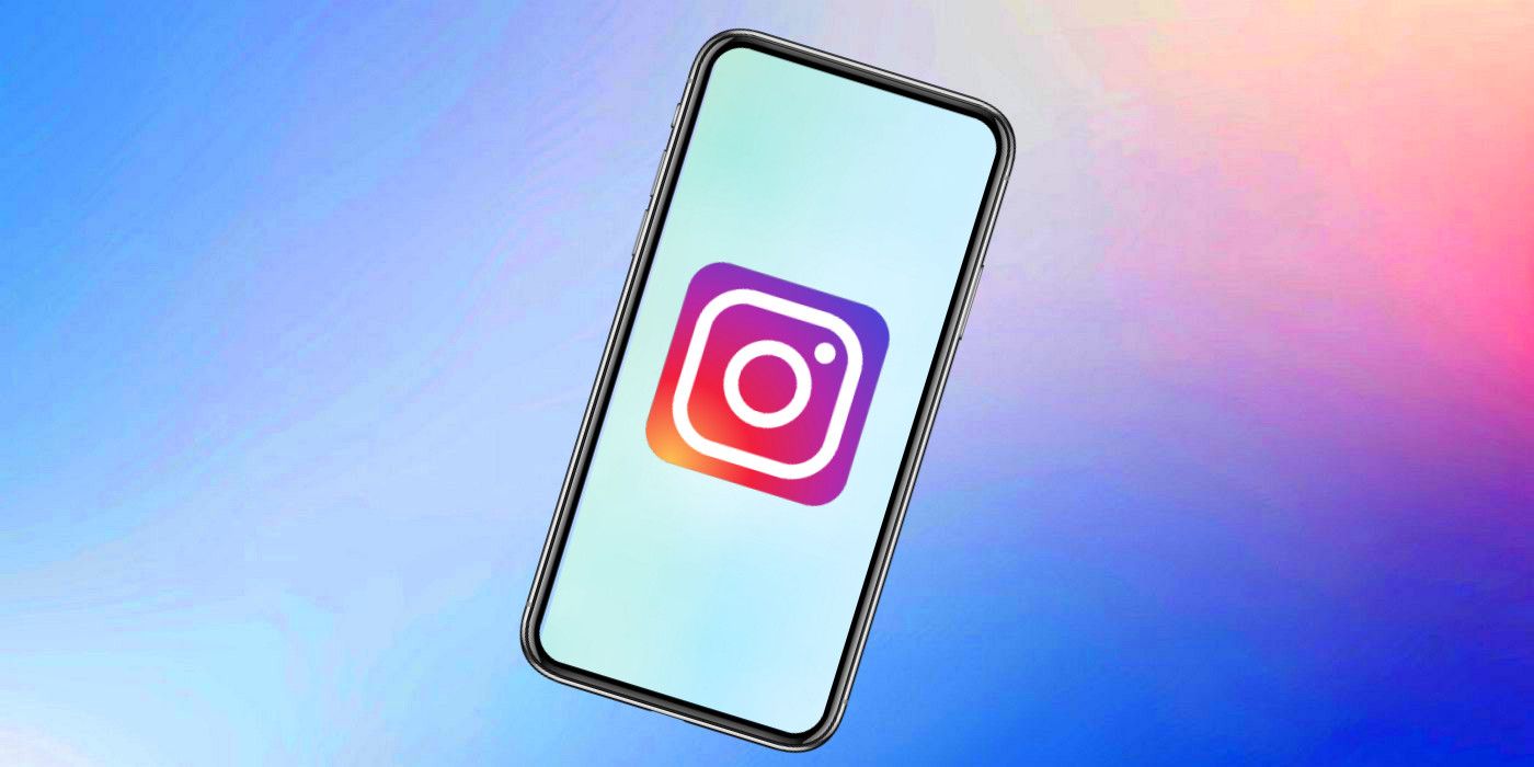 Instagram logo on Android smartphone with custom background