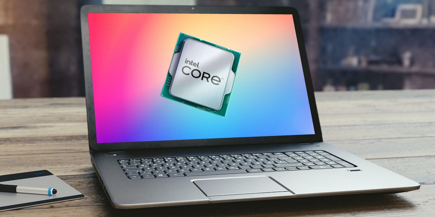 Intel core processor pictured on a laptop screen